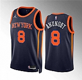 Men's New Yok Knicks #8 OG Anunoby Navy Statement Edition Stitched Basketball Jersey Dzhi,baseball caps,new era cap wholesale,wholesale hats